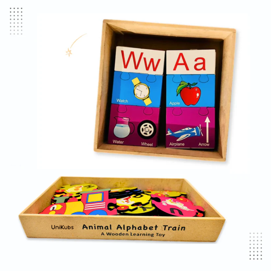 A to Z Animal Train & Alphabet Matching Puzzle Set