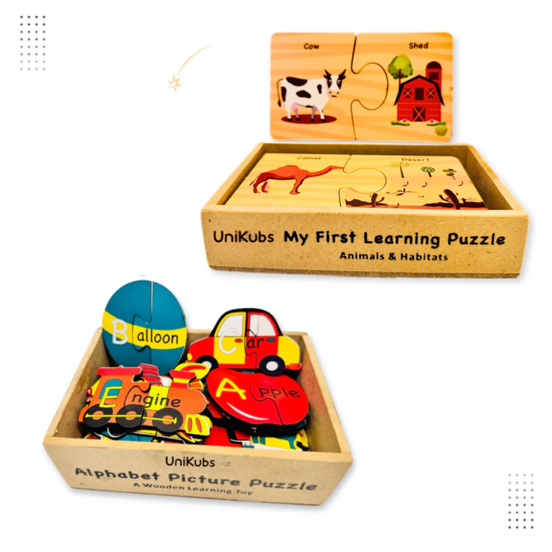 Alphabet & Animal Homes 2-Piece Puzzle Combo