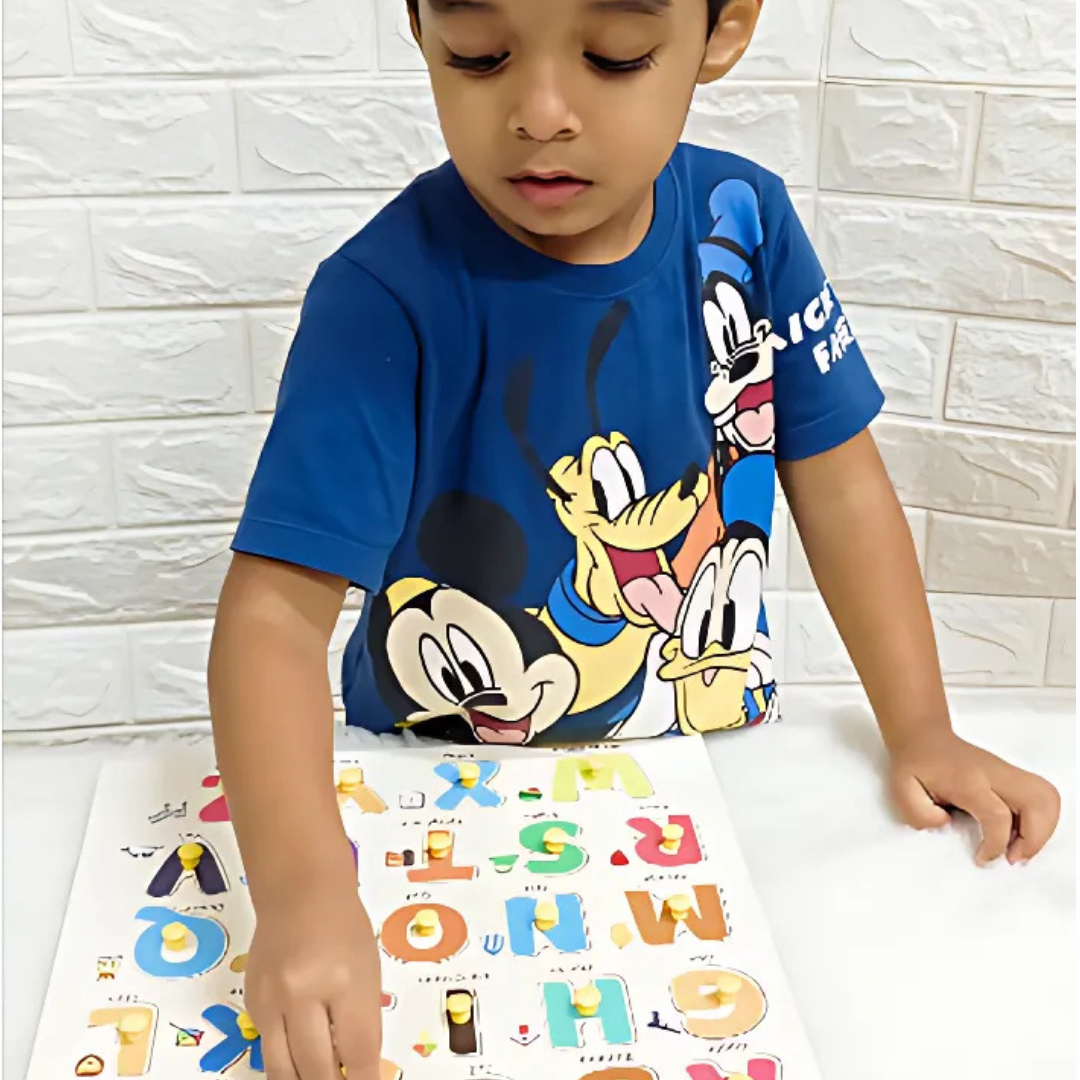 🔤3-in-1 Wooden Puzzle Combo: Capital Letters, Small Letters & Numbers