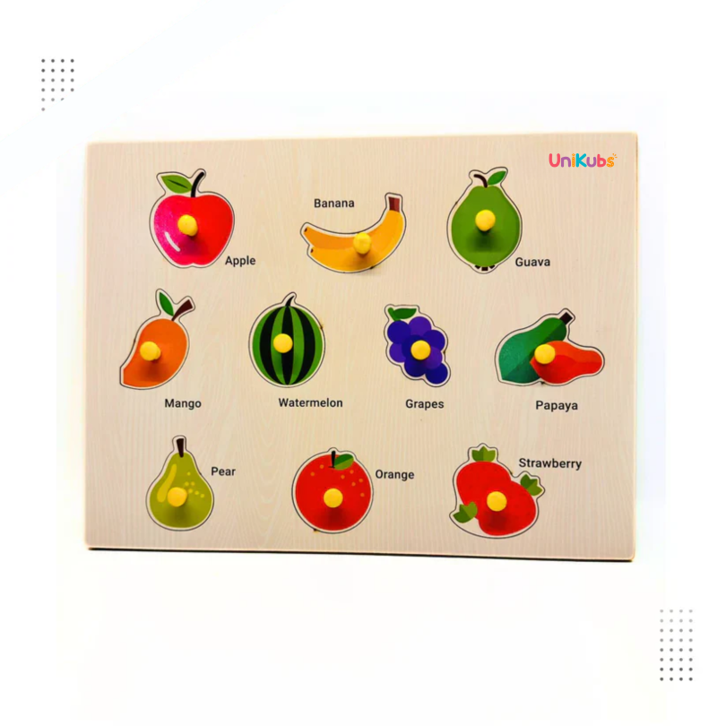 Wooden Fruits Puzzle Tray