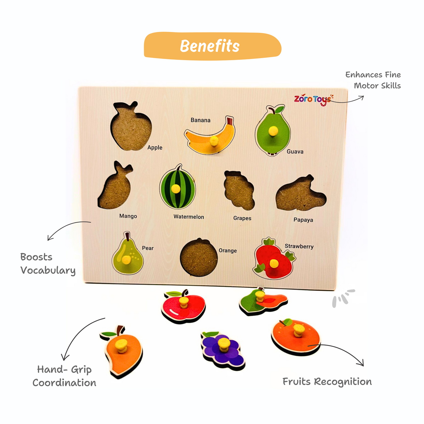 fruits puzzle tray