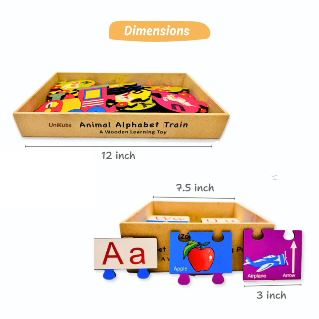 A to Z Animal Train & Alphabet Matching Puzzle Set
