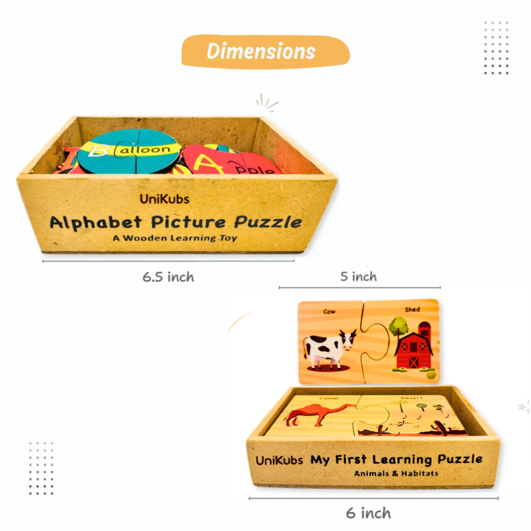 Alphabet & Animal Homes 2-Piece Puzzle Combo