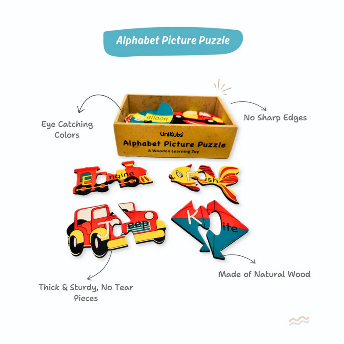 🧩Fun & Educational Wooden Alphabet Puzzle – Learn While You Play!