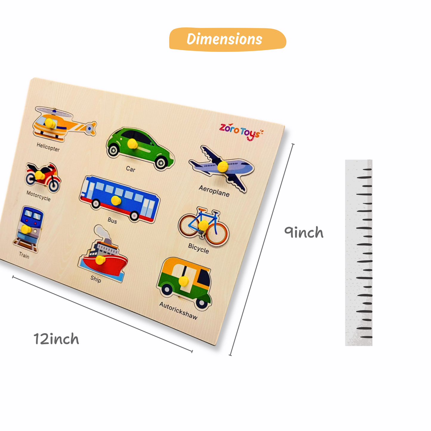 Vehicle wooden puzzle