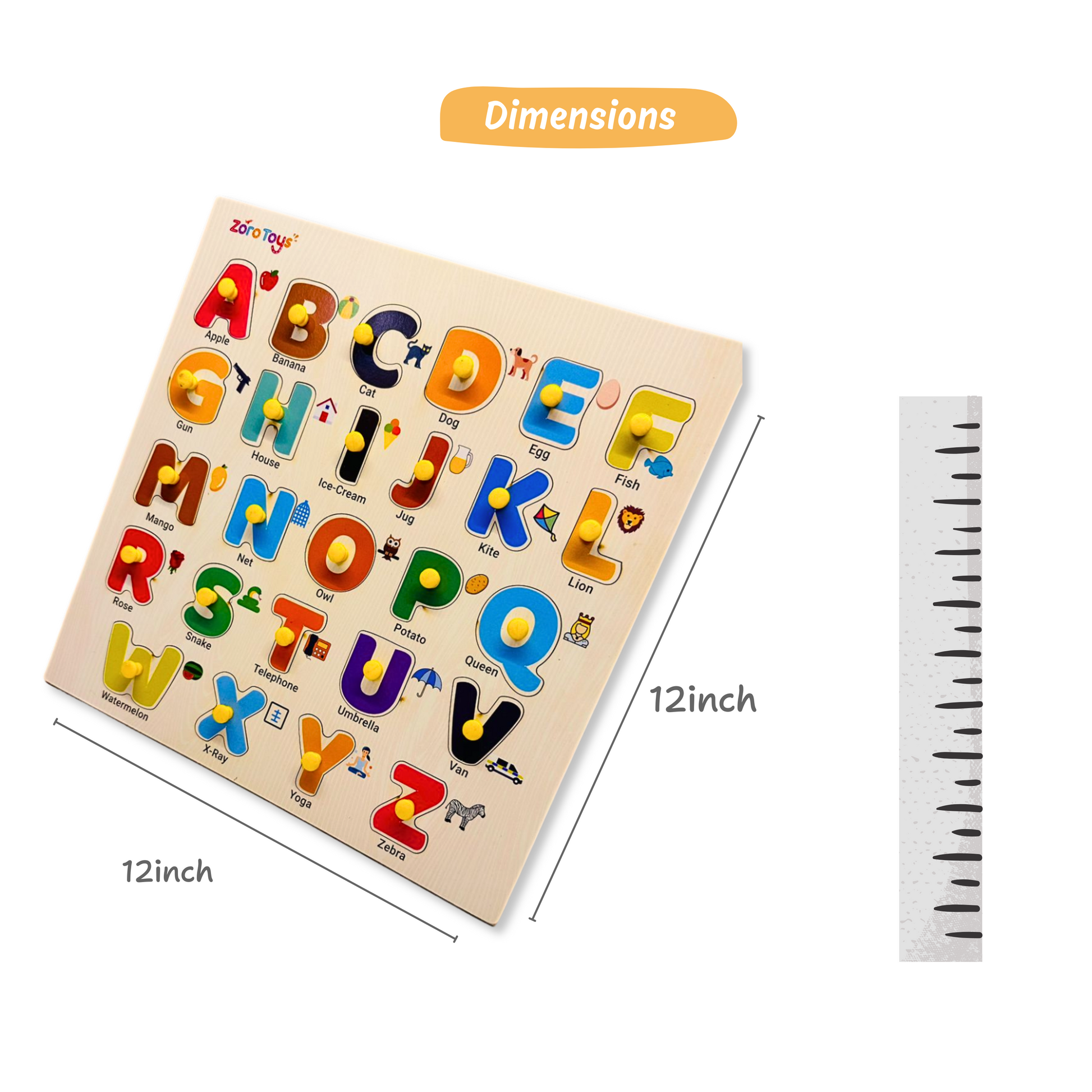 Kids wooden capital letters