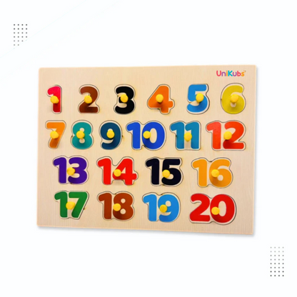 Wooden Numbers Puzzle Tray (1-20)