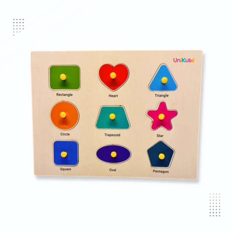 Wooden Shapes Puzzle Tray